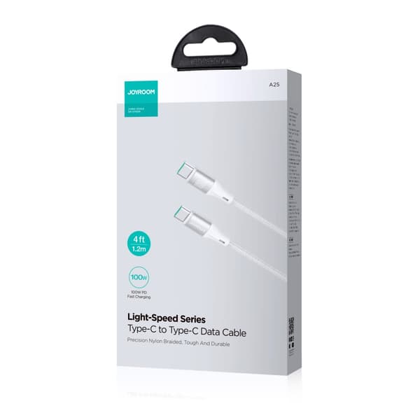 USB-C 100W Light-Speed Series kabel 1,2m hvid