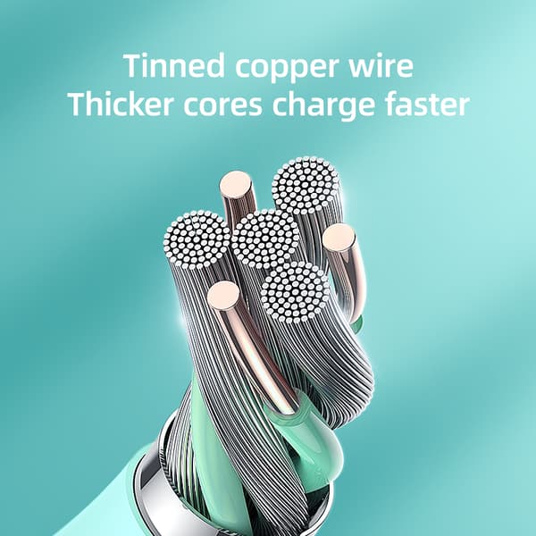 Kabel USB-A - microUSB 3A laddningsindikator, 2m grön