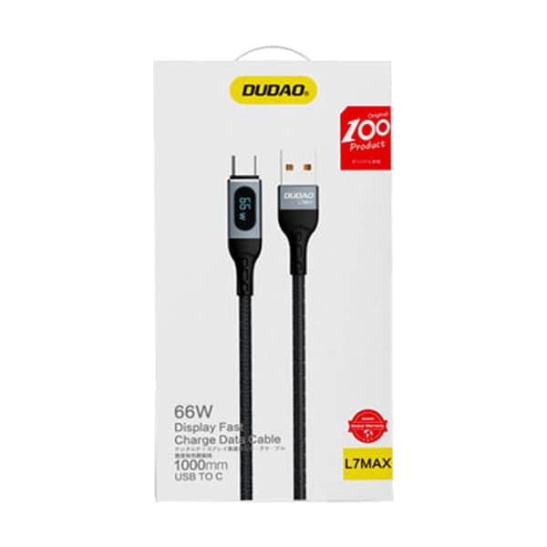 Kabel USB - USB-C hurtig opladning PD display 66W 1m sort
