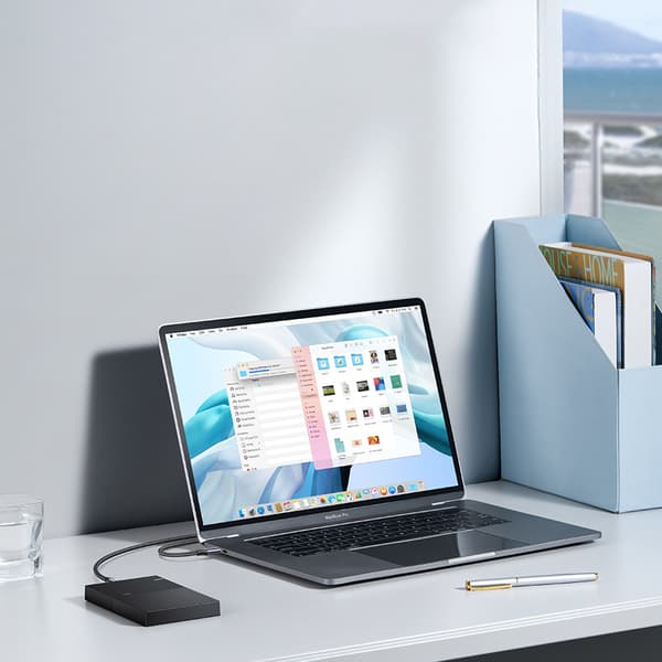 Kaapeli SSD-asemalle USB-C - micro USB-B 3.0 5Gb/s 3A 1m harmaa