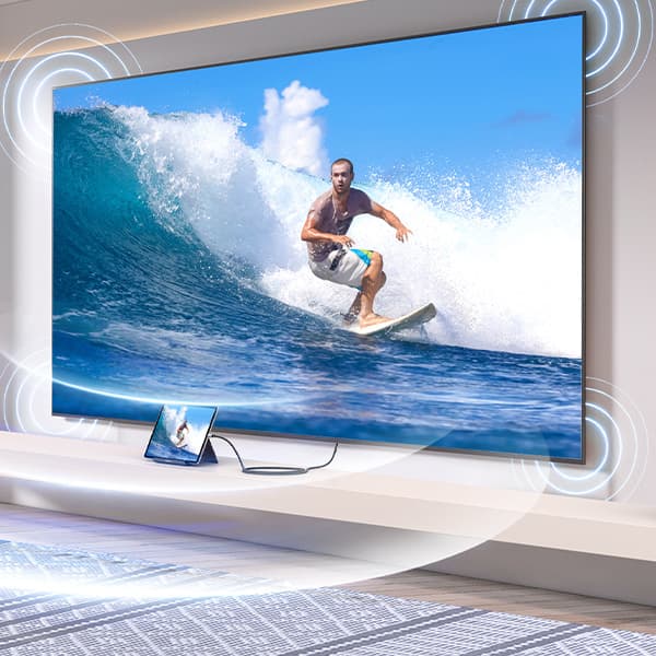 Micro HDMI til HDMI 2.1 8K adapterkabel, 2m, grå