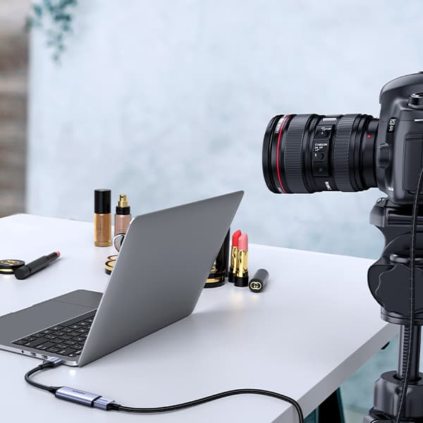 Micro HDMI til HDMI 2.1 8K adapterkabel, 2m, grå