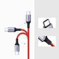 Miniatyrbild 4 av 6: Flätad kabel USB-C - USB-C 2.0 3A röd