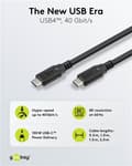 Miniatyrbild 3 av 11: USB-C™-kabel, USB4™, 100 W, 40 Gbit/s, Power Delivery, 0,5 m