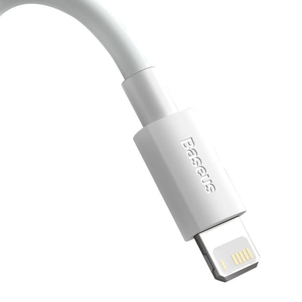 Baseus Simple Wisdom datakabelsats USB till Lightning 2,4A (2st/set）1,5m vit