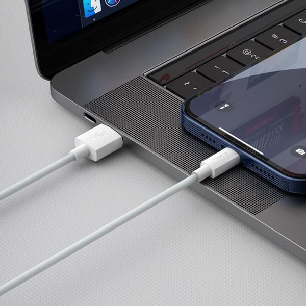 Baseus Simple Wisdom datakabelsats USB till Lightning 2,4A (2st/set）1,5m vit