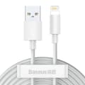 Miniatyrbild 2 av 11: Baseus Simple Wisdom datakabelsats USB till Lightning 2,4A (2st/set）1,5m vit