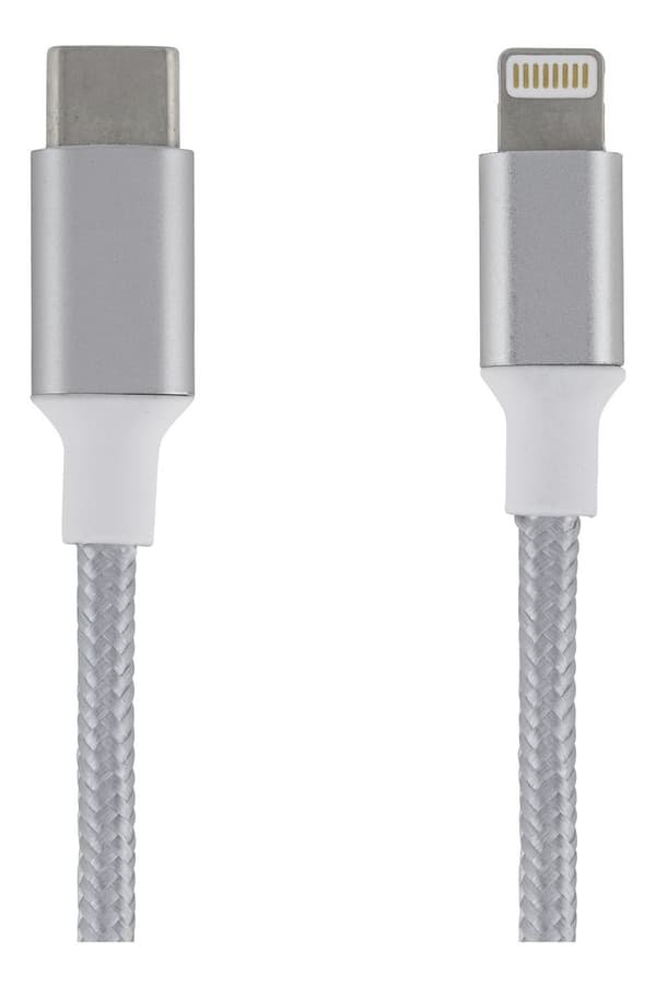 USB-C to Lightning cable, 1m, braided, silver