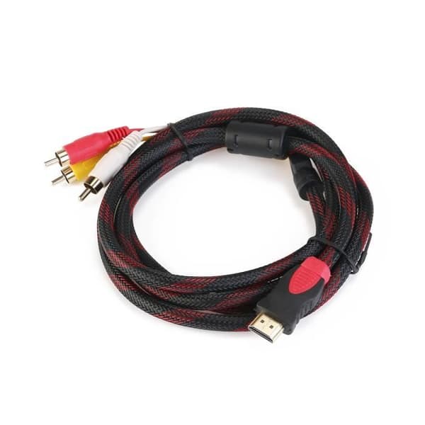 1,5 m 5 fot HDMI till 3-RCA hanljud och videokomponenter konverteringskabel för HDTV 1080p