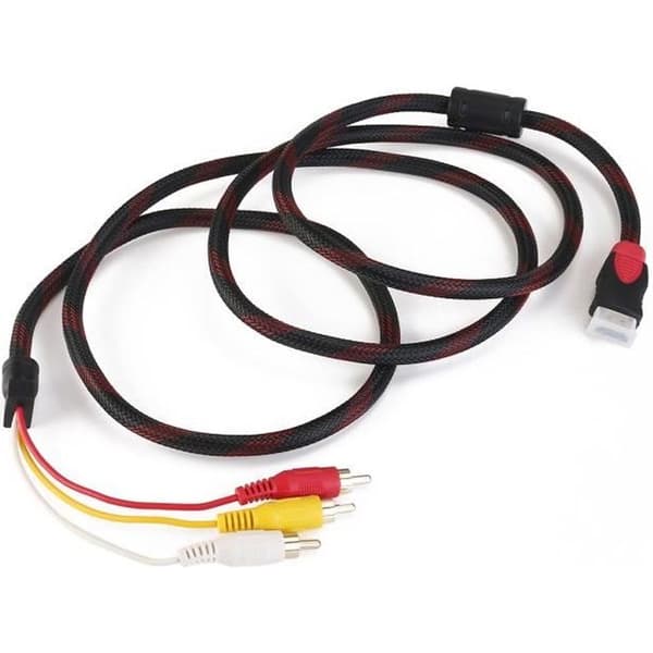 1,5 m 5 fot HDMI till 3-RCA hanljud och videokomponenter konverteringskabel för HDTV 1080p