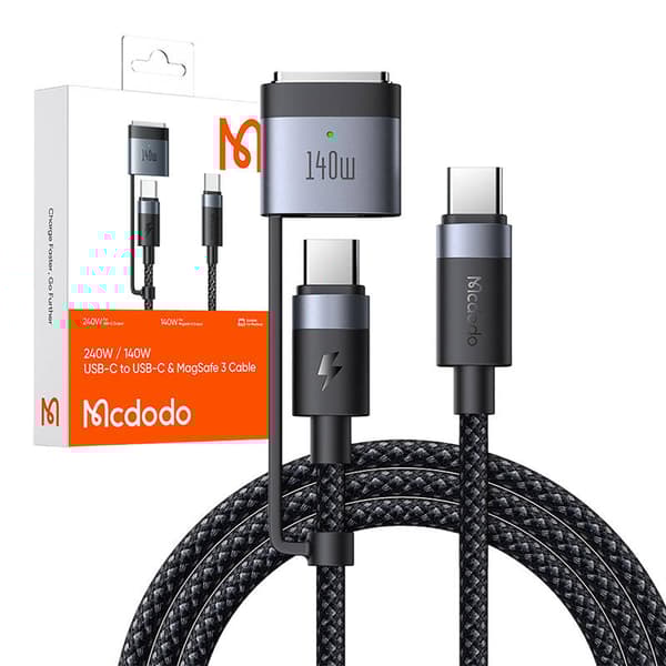 2-i-1 USB-C til USB-C + Magsafe 3-kabel Mcdodo CA-0140, 2m (svart)