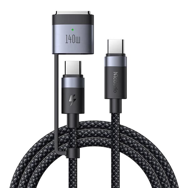 2-i-1 USB-C til USB-C + Magsafe 3-kabel Mcdodo CA-0140, 2m (svart)