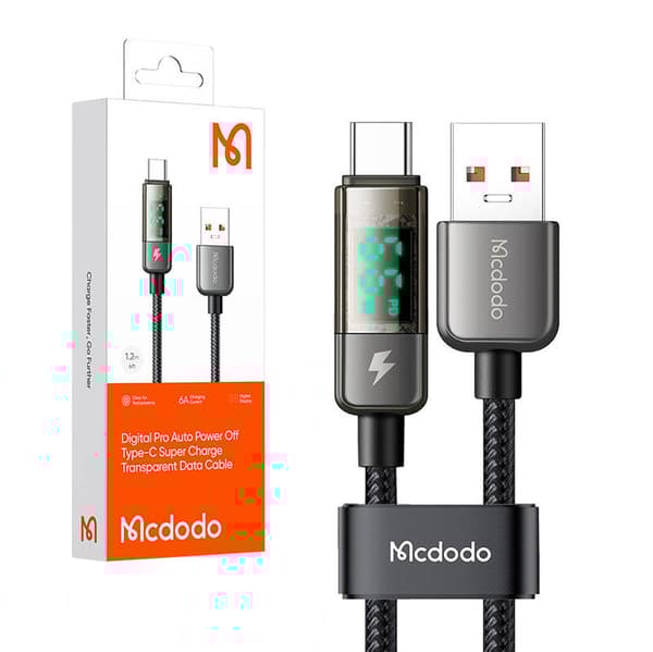 Mcdodo CA-3630 USB-A til USB-C-kabel, automatisk sluk, PD 100W, 1,2m (sort)