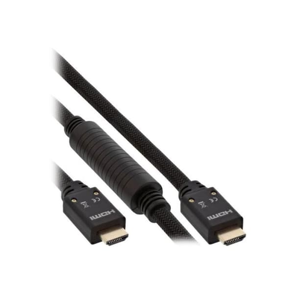 HDMI-kabel med Ethernet InLine - 20m - Svart - Stöd för 4K, 3D och ARC
