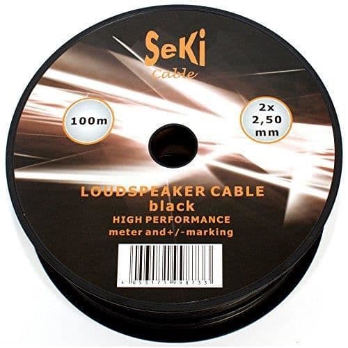 Seki 311809 Högtalarkabel 2 x 2,5 mm², 100 m Svart 311809