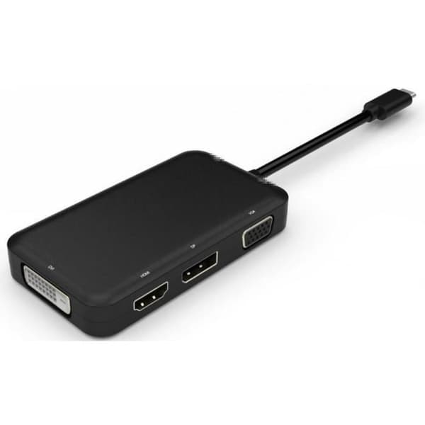 USB-C till DVI-D, VGA, HDMI, DisplayPort-adapter - MICRO CONNECT - MICROCONNECT USB3.1CCOM10 - Svart Svart