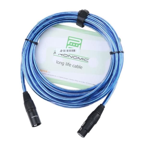 Pronomic Stage XLR mikrofonkabel (5 m). metallisk blå.
