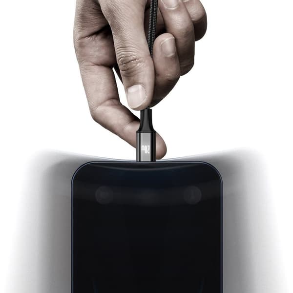 Baseus Rapid Series 3-i-1 kabel USB-C Til M+L+T 20W 1,5m Sort