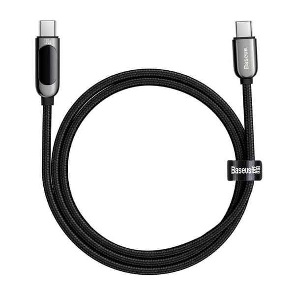 Baseus skjermkabel USB-C til Type-C 100W 1m (svart)