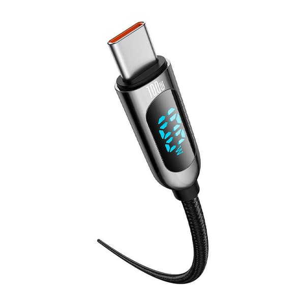 Baseus skjermkabel USB-C til Type-C 100W 1m (svart)