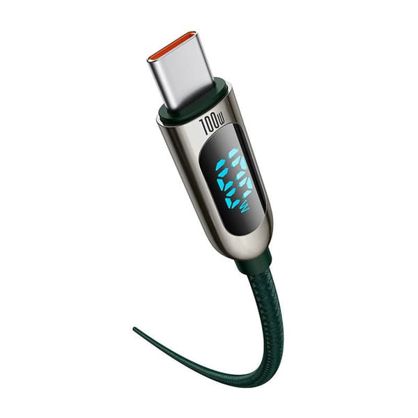 Baseus skjermkabel USB-C til USB-C 100W 1m (grønn)