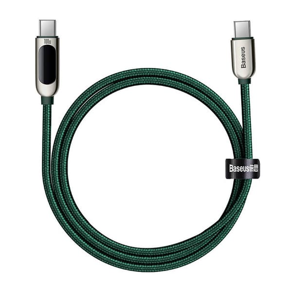 Baseus skjermkabel USB-C til USB-C 100W 1m (grønn)