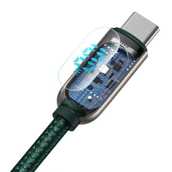 Baseus skjermkabel USB-C til USB-C 100W 1m (grønn)