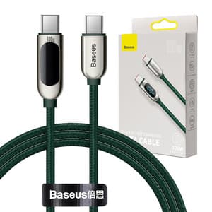 Baseus skjermkabel USB-C til USB-C 100W 1m (grønn)