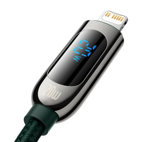 USB-C-kabel for Lightning Baseus Display, PD, 20W, 2m (grønn)