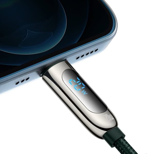 USB-C-kabel for Lightning Baseus Display, PD, 20W, 2m (grønn)