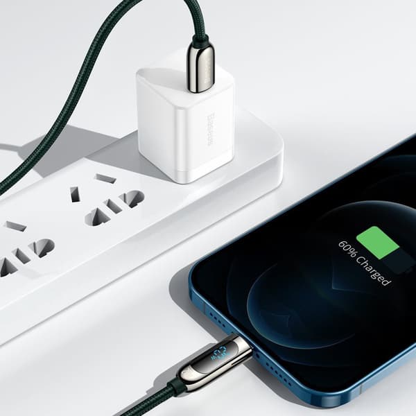 USB-C-kabel for Lightning Baseus Display, PD, 20W, 2m (grønn)