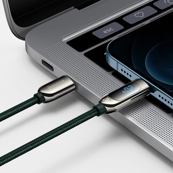 USB-C-kabel for Lightning Baseus Display, PD, 20W, 2m (grønn)