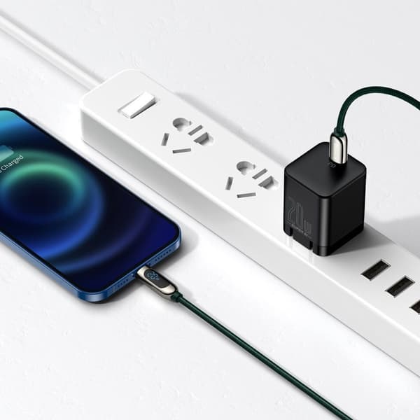 USB-C-kabel for Lightning Baseus Display, PD, 20W, 2m (grønn)