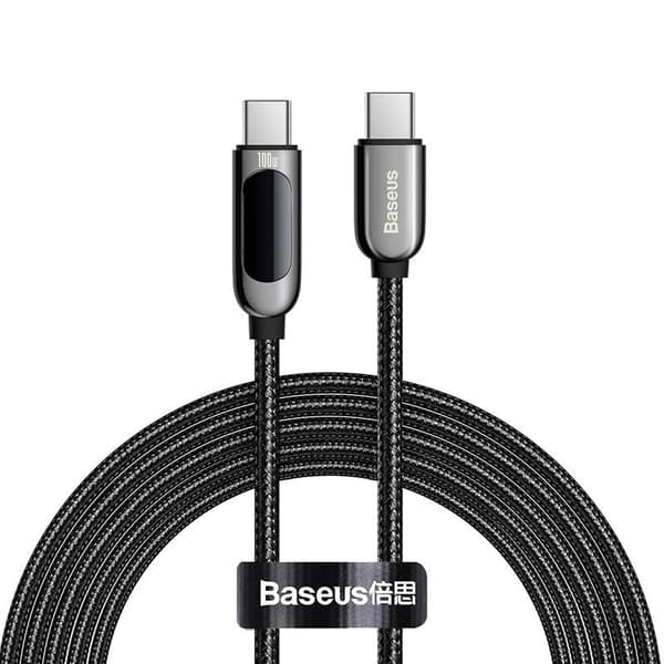 Kabel USB-C til USB-C Baseus Display, 100W, 2m (sort)