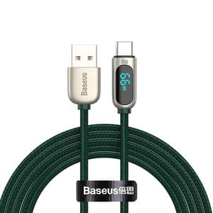 Baseus skærmkabel USB til Type-C, 66W, 2m (grøn)