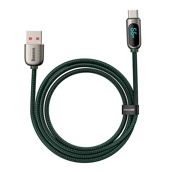 Baseus skærmkabel USB til Type-C, 66W, 1m (grøn)
