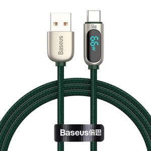 Baseus skærmkabel USB til Type-C, 66W, 1m (grøn)