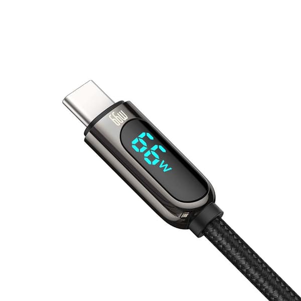 Baseus skjermkabel USB til Type-C, 66W, 2m (svart)