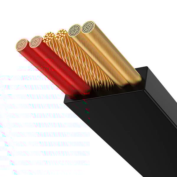 Baseus Bright Mirror 3, USB 3-i-1-kabel för micro USB / USB-C / Lightning 66W / 2A 1,1m (svart)