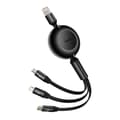 Miniatyrbild 7 av 7: Baseus Bright Mirror 3, USB 3-i-1-kabel för micro USB / USB-C / Lightning 66W / 2A 1,1m (svart)