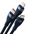 Miniatyrbillede 3 af 7: 3-i-1 USB-kabel Baseus Flash Series 2, USB-C + micro USB + Lightning, 100W, 1,5 m (blå)