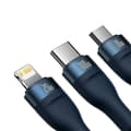 Miniatyrbillede 4 af 7: 3-i-1 USB-kabel Baseus Flash Series 2, USB-C + micro USB + Lightning, 100W, 1,5 m (blå)