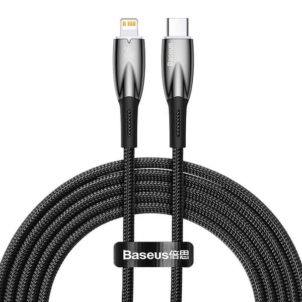 USB-C kabel til Lightning Baseus Glimmer Series, 20W, 2m (sort)