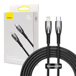 USB-C kabel til Lightning Baseus Glimmer Series, 20W, 2m (sort)