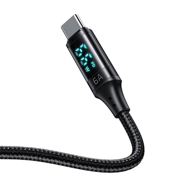 Kabel USB til USB-C Mcdodo CA-1080 med skærm, 66W, 6A, 1,2m (sort)