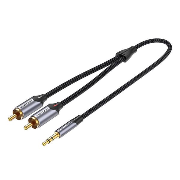Kabelljud 2xRCA till 3,5 mm Ventilation BCNBD 0,5 m (grå)