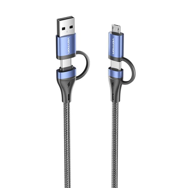 Kabel 4-i-1 USB 2.0 Ventilation CTLLH 2m (sort)