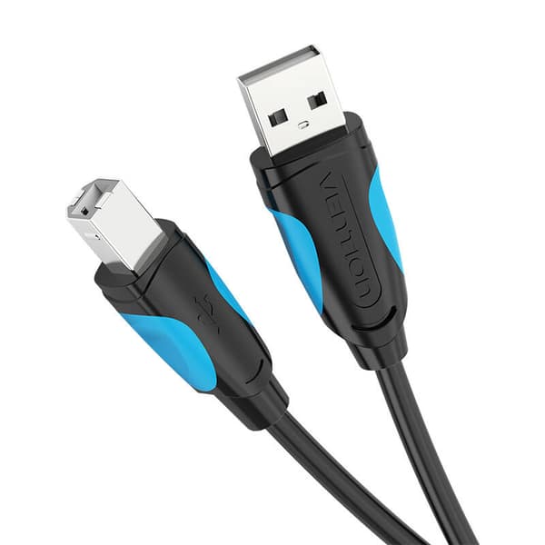 USB 2.0 A til USB-B skriverkabel Ventilasjon VAS-A16-B100 1m Svart