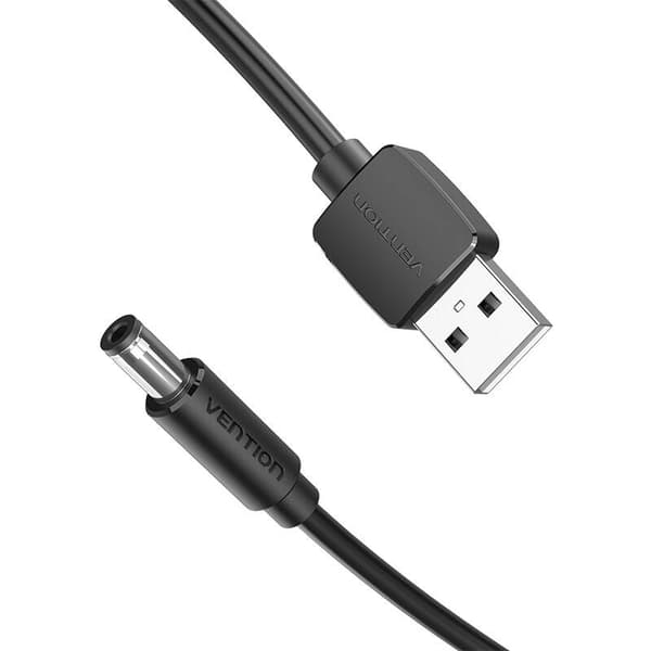 Strømkabel USB 2.0 til DC 5,5 mm Barrel Jack 5V Vention CEYBF 1m (svart)