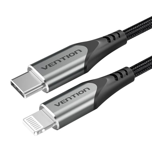 USB-C 2.0 til Lightning-kabelventilation TACHH 2m MFi Grå